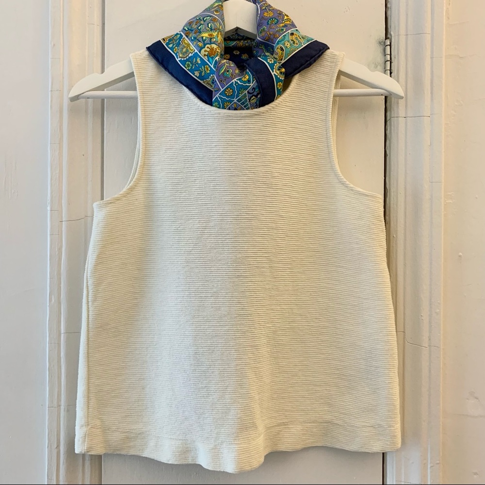 Madewell Texture & Thread Split Back Tank Xs White - image 1